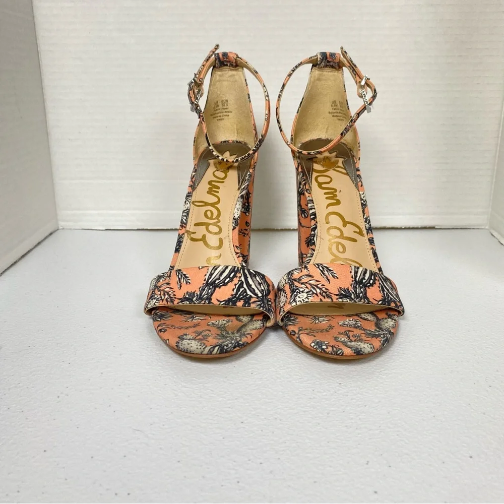 Sam Edelman Yaro Sandals Women’s 6.5M Peach Block Heel Ankle Strap Open Toe - Picture 4 of 11
